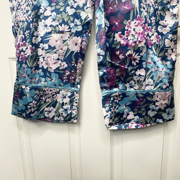 Adore Me Womens Satin Pajama Pants Size Large Pull-On Pockets Floral Colorful - Picture 4 of 12